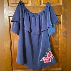 West Kei Off Shoulder Embroidered Floral Top